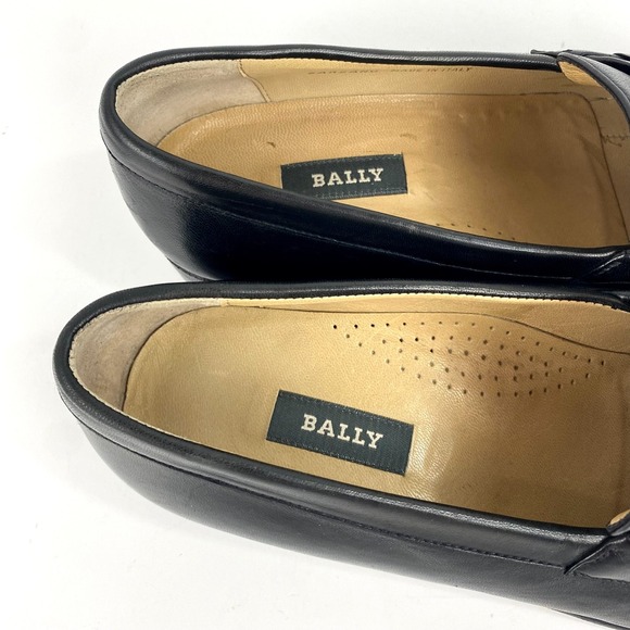 Bally Leather Dress Shoes Mens 11.5 D Sarzano Tassel Loafers Slip On Black, Fine - Picture 9 of 10